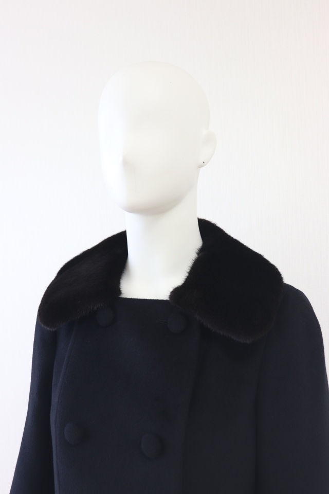 Rene（ルネ） ミンク襟ロングウールアンゴラコート 6238090
