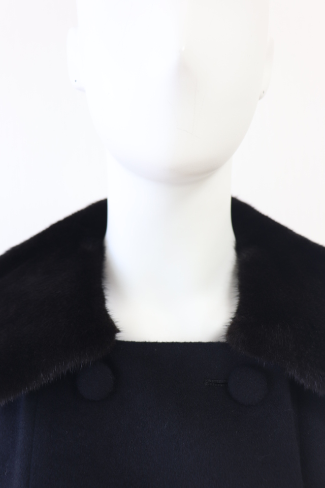 Rene（ルネ） ミンク襟ロングウールアンゴラコート 6238090