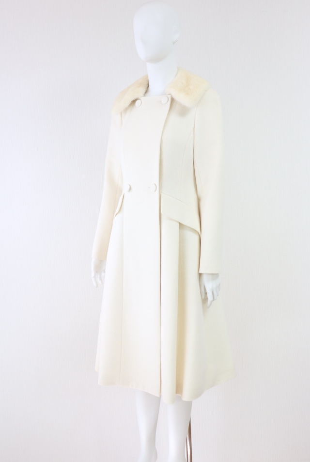 Rene（ルネ） ミンク襟ロングウールアンゴラコート 6838310