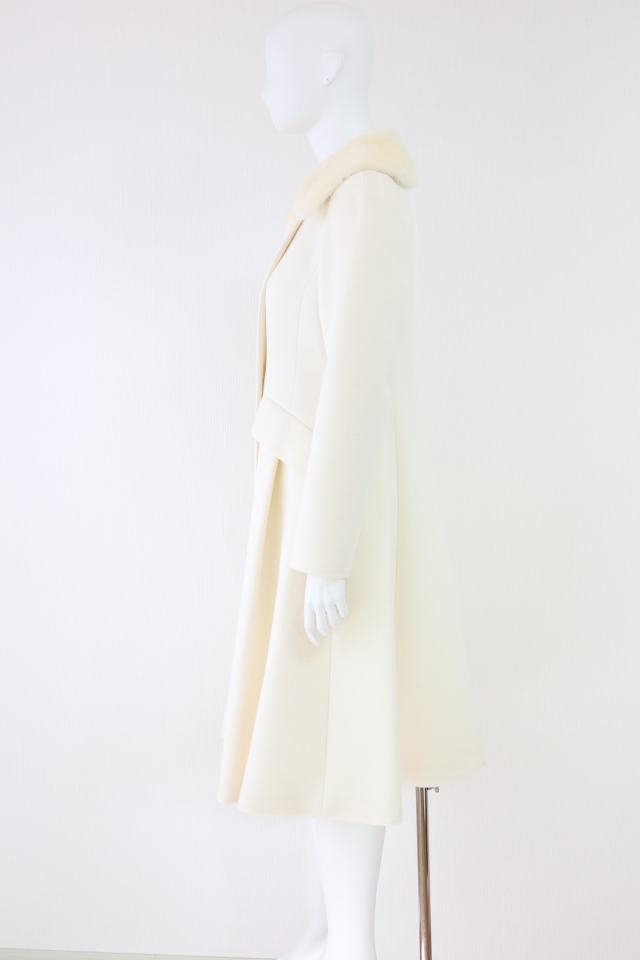 Rene（ルネ） ミンク襟ロングウールアンゴラコート 6838310