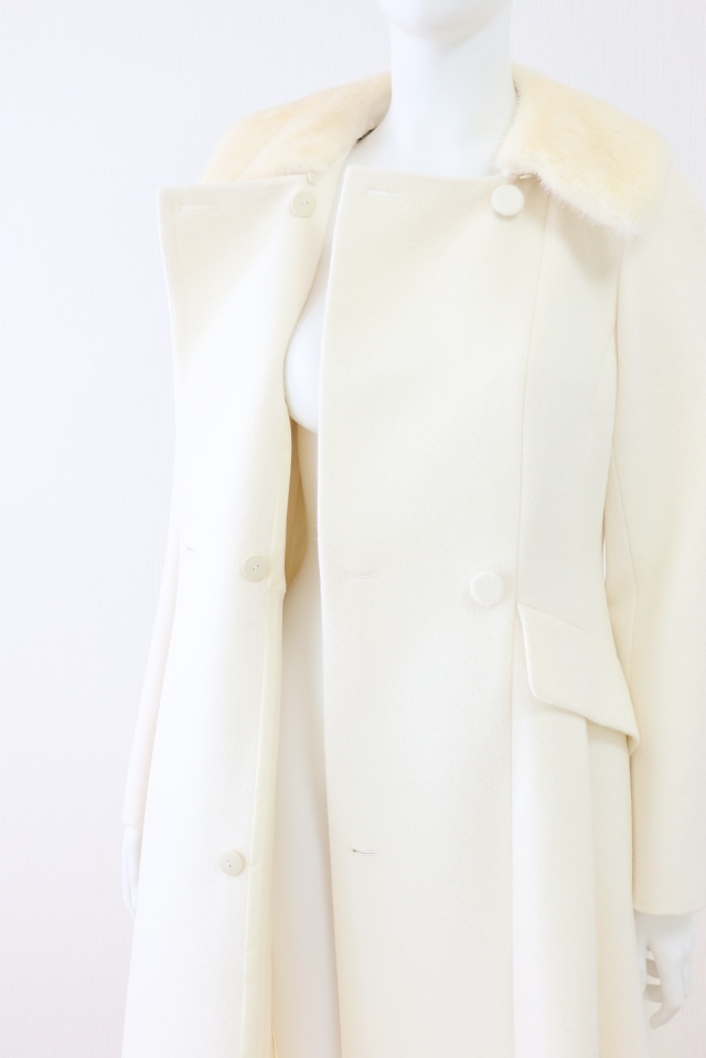 極美品　Rene　ルネ　アンゴラ　ミディアムコート　ダブルジップ　フレア 楽天市場】【ルネ】Rene ミンクファーポケット アンゴラ混 ノーカラー