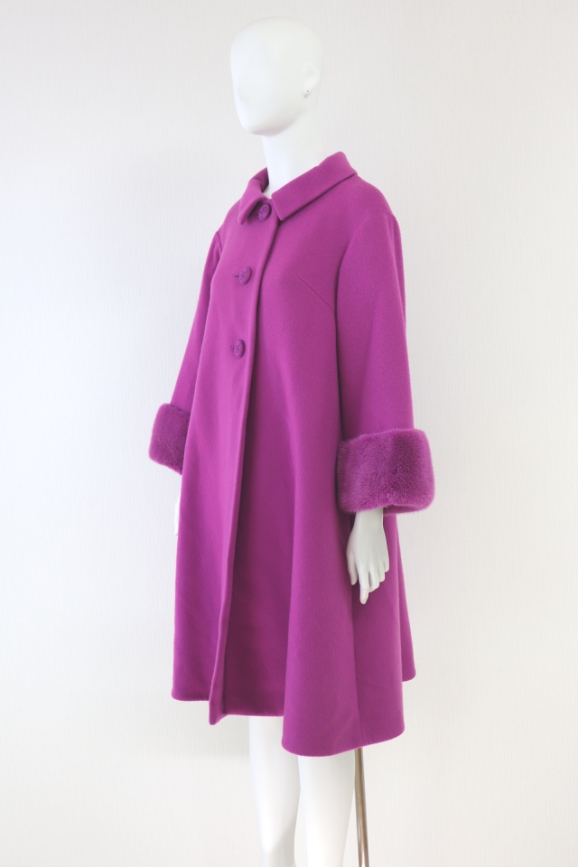 Rene（ルネ） ミンク襟ウールカシミヤコート 6038300