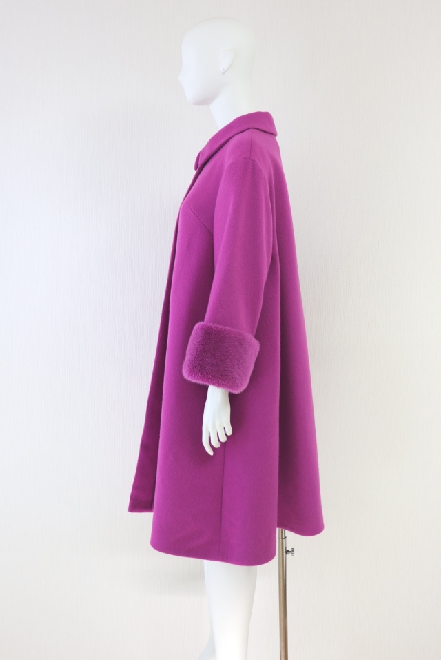 Rene（ルネ） ミンク襟ウールカシミヤコート 6038300