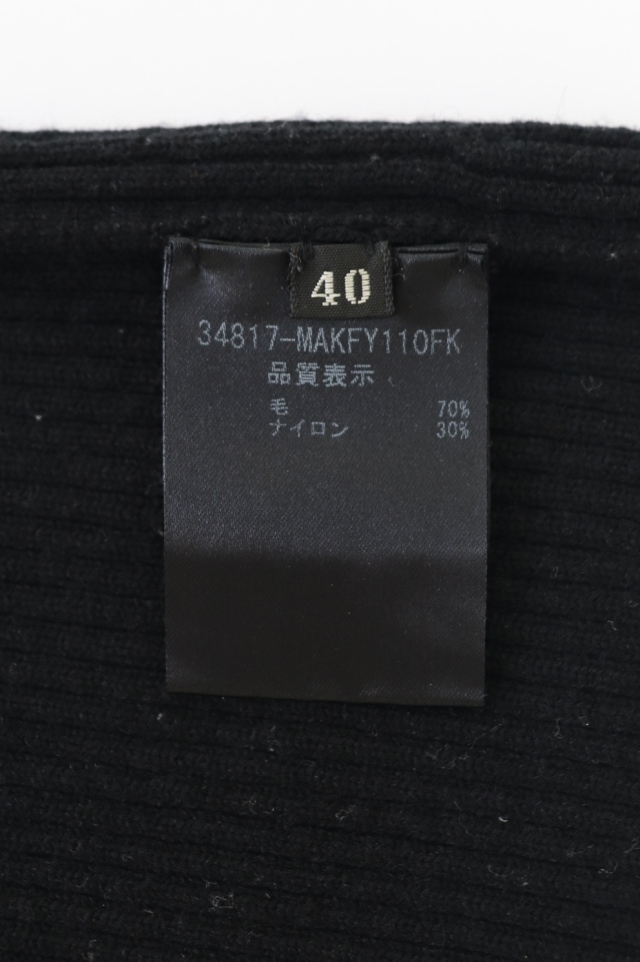 FOXEY 　五分袖リブニットトップス　34817　黒/ブラック　ニューヨークコレクション FOXEY NEWYORK COLLECTION(フォクシー) 五分袖リブニット