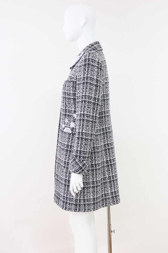 DM掲載新品タグ付【René ルネ】定価63800円ツイードロングカーデ36 Rene（ルネ） ロングツイードジャケット 6313070