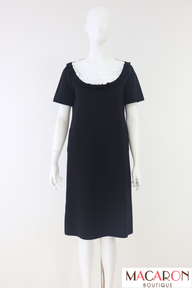 Rene(ルネ) 刺繍レース半袖ニットワンピース 6522260