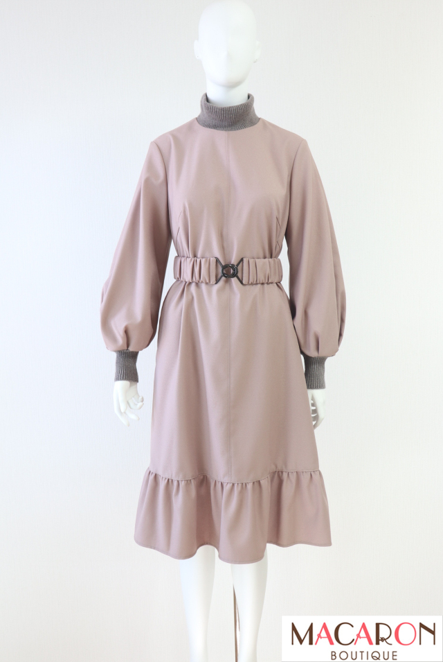 Rene(ルネ) ベルト付ハイネックワンピース 6316680