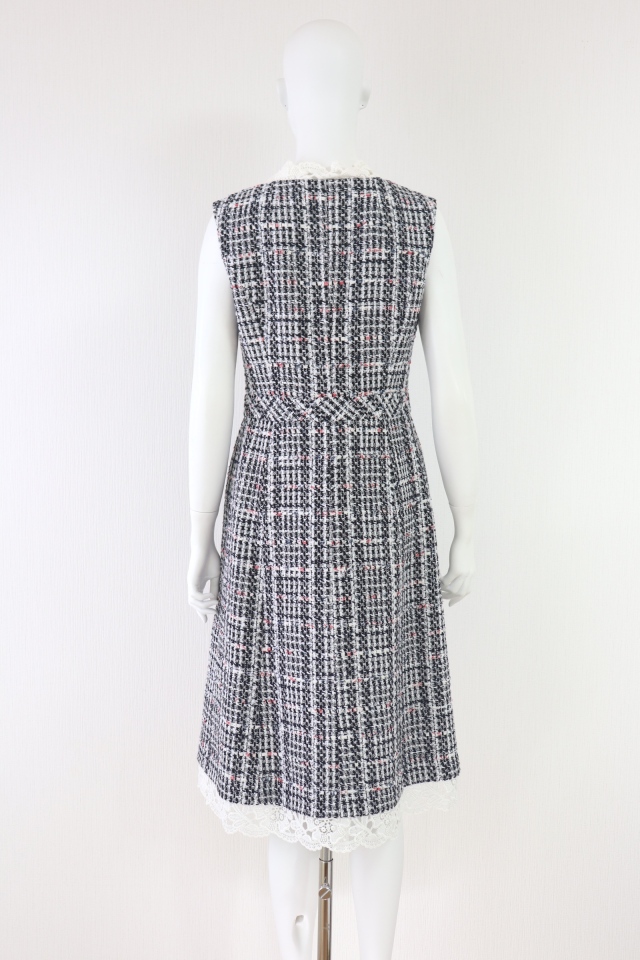 Rene（ルネ） 刺繍レースツイードワンピース 6926890