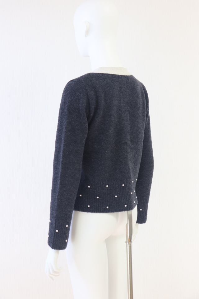 Rene（ルネ） リボン＆パールウールカーディガン 6942890