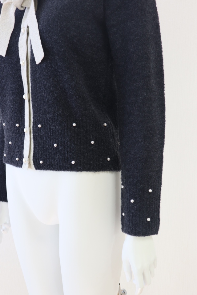 Rene（ルネ） リボン＆パールウールカーディガン 6942890