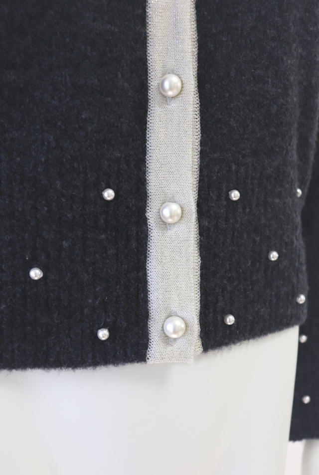 Rene（ルネ） リボン＆パールウールカーディガン 6942890