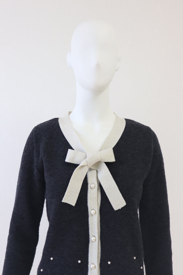 Rene（ルネ） リボン＆パールウールカーディガン 6942890