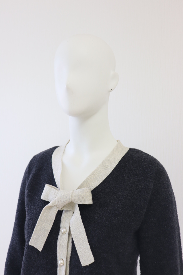 Rene（ルネ） リボン＆パールウールカーディガン 6942890