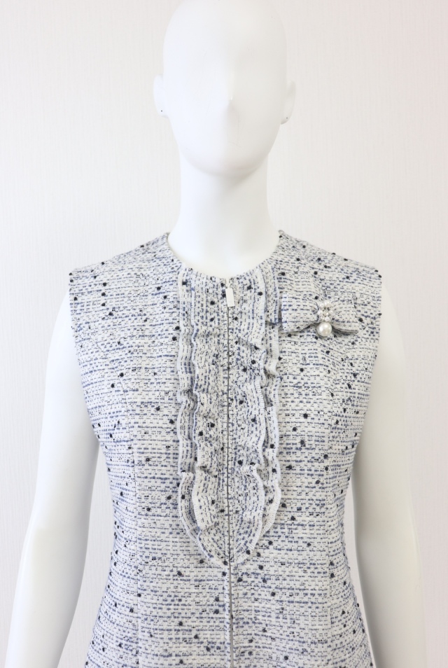 Rene（ルネ） リボンコサージュ付ツイードワンピース 6516200