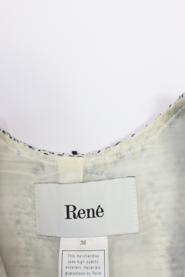 Rene（ルネ） リボンコサージュ付ツイードワンピース 6516200