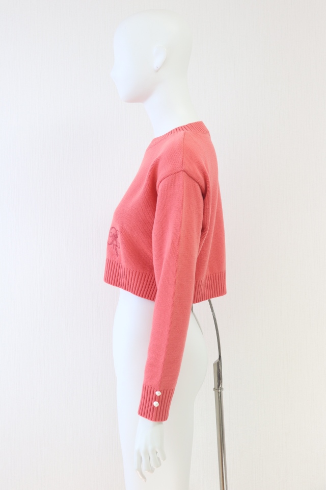 Rene（ルネ） R刺繍コットンアクリルニットプルオーバー 6312150