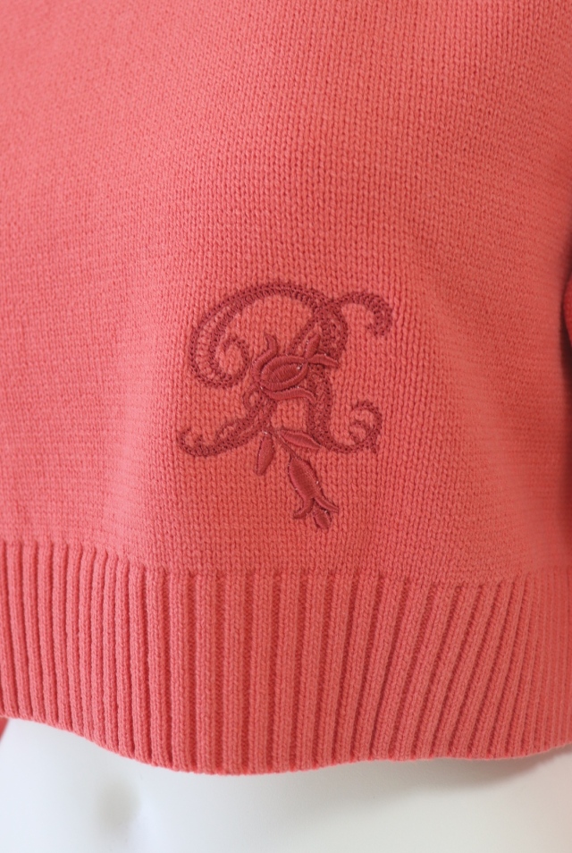 Rene（ルネ） R刺繍コットンアクリルニットプルオーバー 6312150