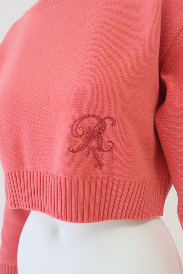 Rene（ルネ） R刺繍コットンアクリルニットプルオーバー 6312150