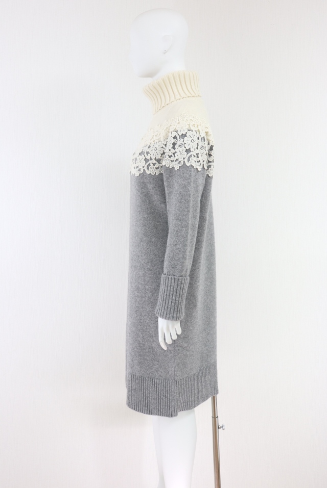 Rene（ルネ） フラワーレースウールニットワンピース 6342580