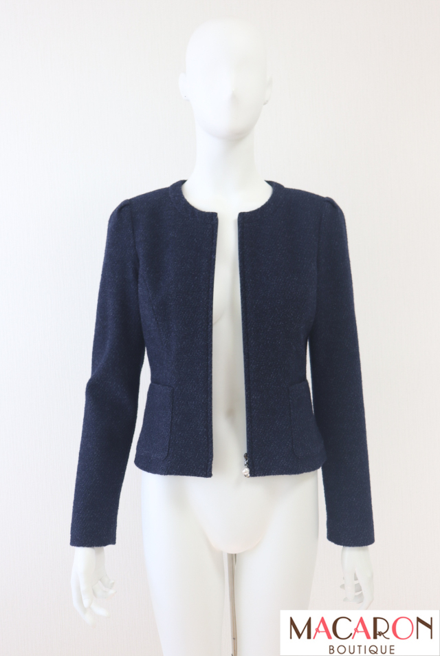 Rene(ルネ) ジップアップノーカラージャケット 6743120