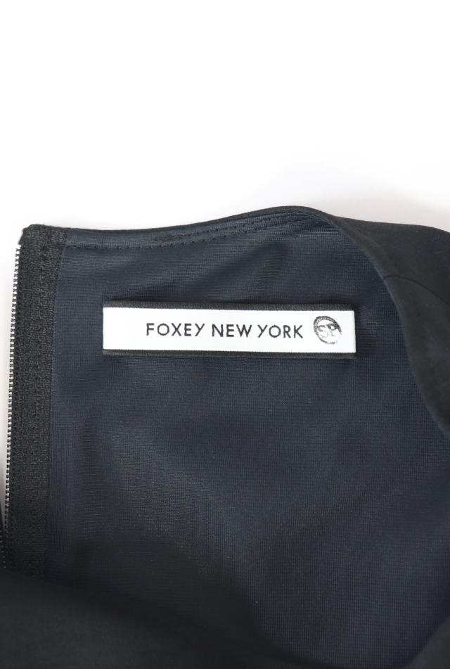 FOXEY NEWYORK(フォクシー） 七分袖フェイクレザーワンピース 43872