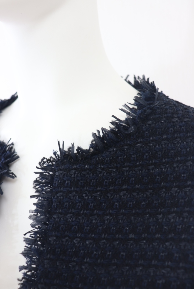 美品★Rene/ルネ ニットツイードジャケット 36 美品 Rene ルネ ツイードジャケット ノーカラージャケット ニット 36