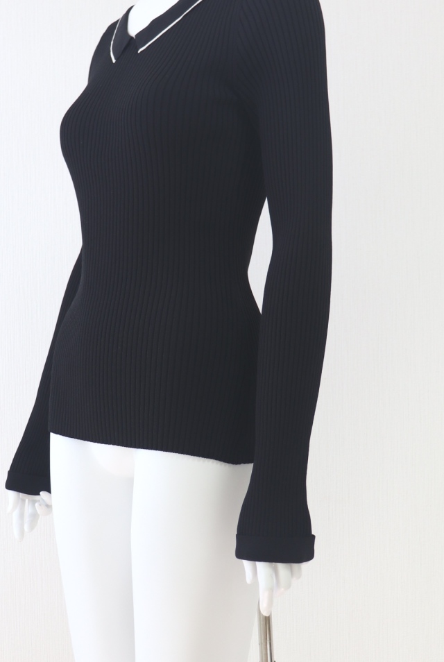 FOXEY BOUTIQUE(フォクシー） 襟付きリブニットトップス 39908