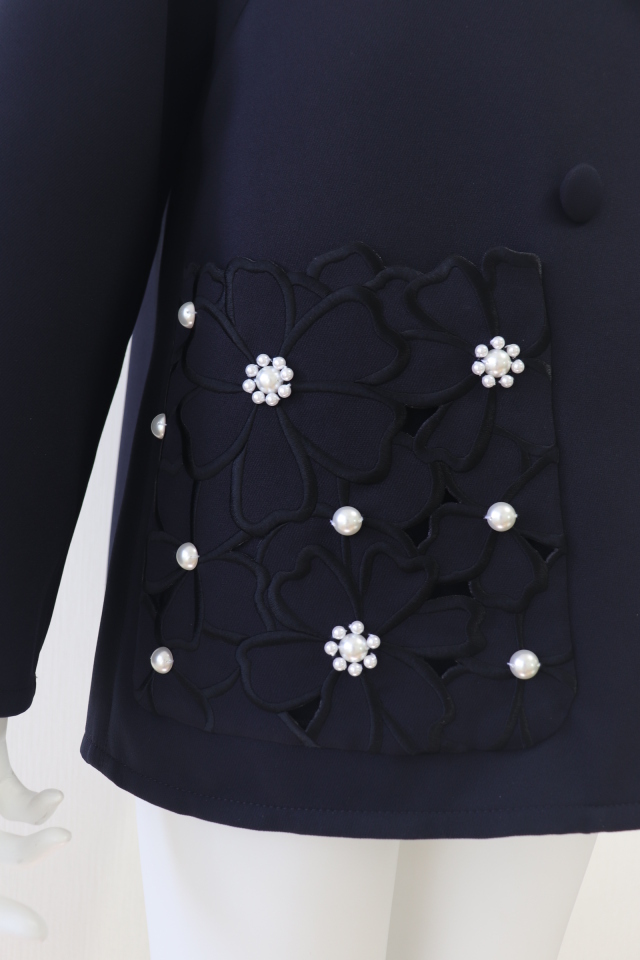 Rene（ルネ） パール＆フラワー刺繍テーラードジャケット 6513070