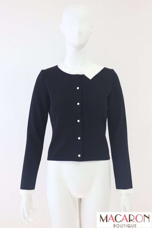 Rene（ルネ）　バイカラーニットカーディガン　5012010