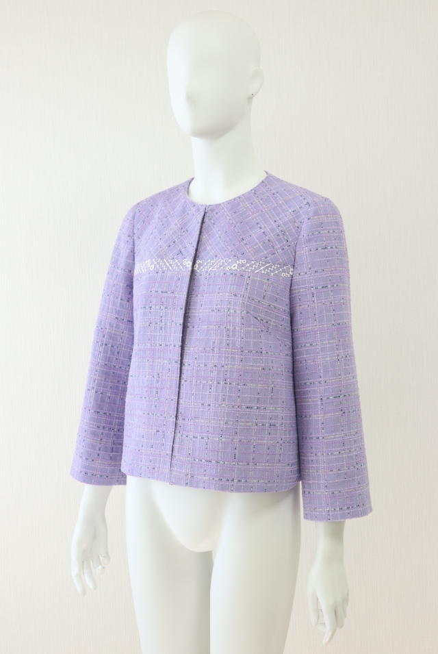 Rene（ルネ） ノーカラーツイードジャケット 6513240