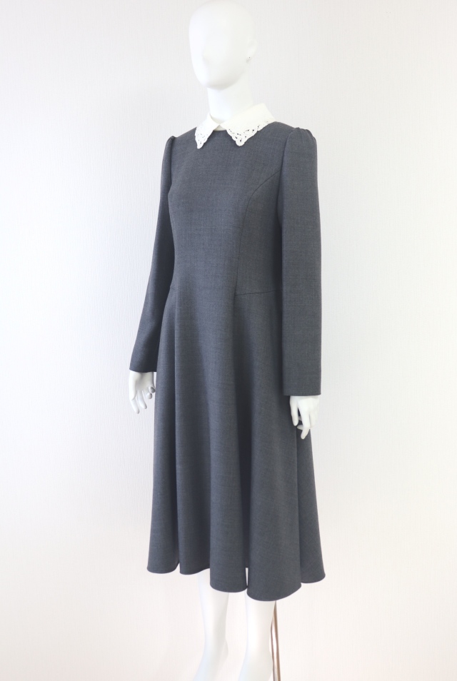 FOXEY BOUTIQUE(フォクシー) Precieuse 白襟ウールワンピース 42284