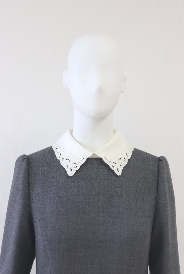 FOXEY BOUTIQUE(フォクシー) Precieuse 白襟ウールワンピース 42284