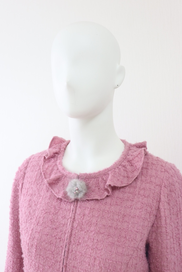 Rene ルネ ジャケット ツイード ライトピンク Rene（ルネ） ツイードジャケット＆スカートセットアップ 6443150 6444070