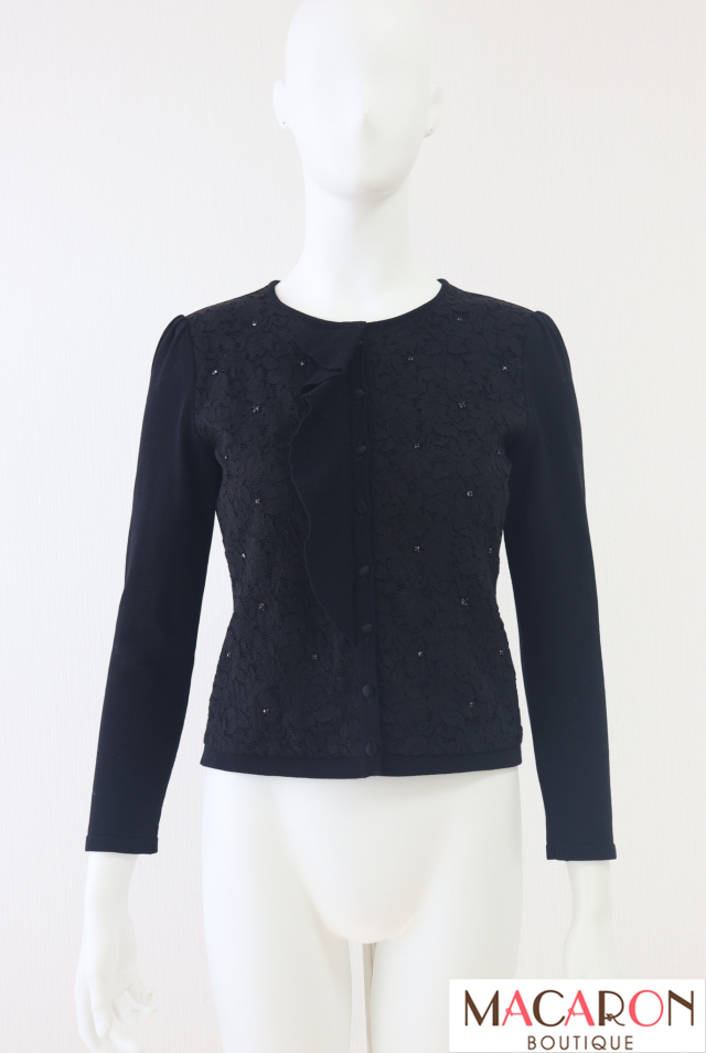 Rene（ルネ）　刺繍レースニットカーディガン　6732220