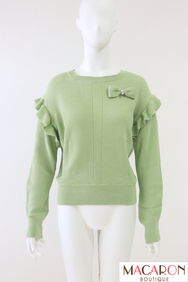 Rene(ルネ) リボンコサージュ付ニットプルオーバー 6012270