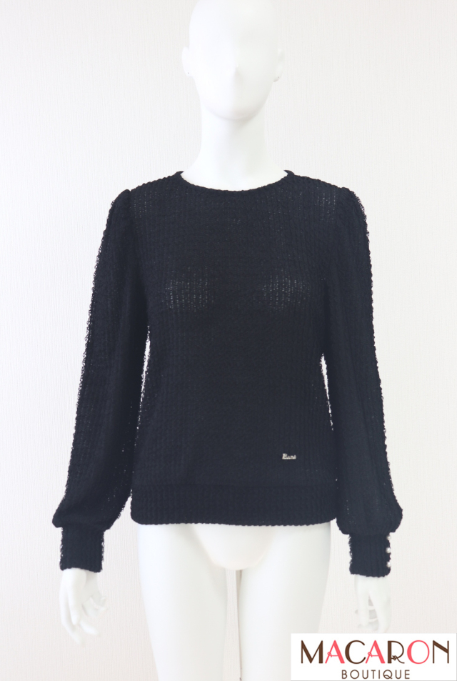Rene（ルネ）　長袖透かし編みニットトップス　6547020