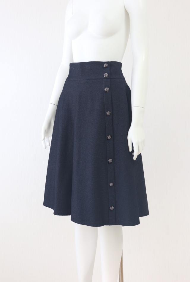 Rene（ルネ） カメリアボタンデニムフレアスカート 5014190