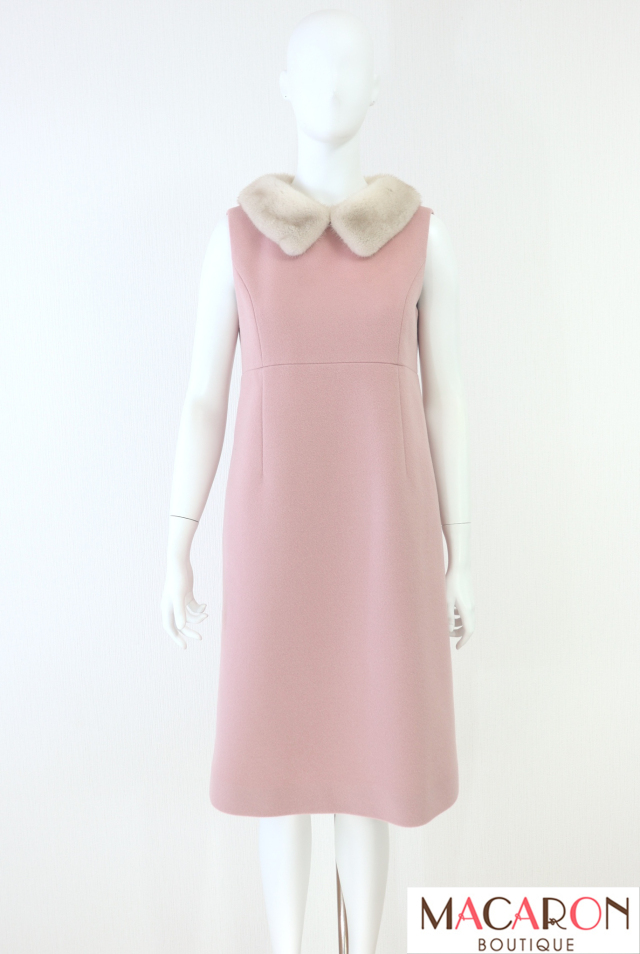 FOXEY BOUTIQUE(フォクシー) ミンク襟ウールカシミヤワンピース 42411