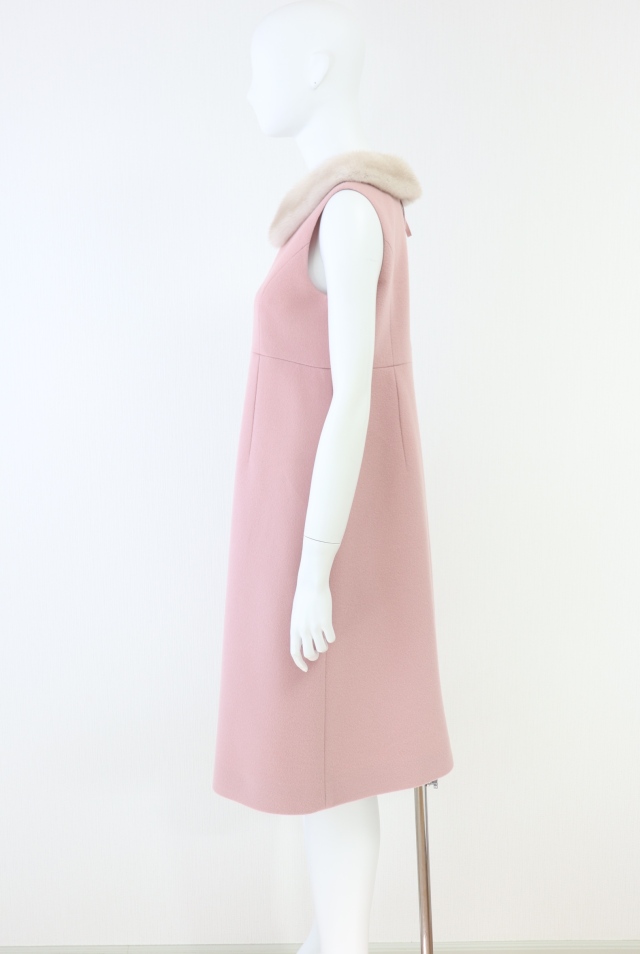 FOXEY BOUTIQUE(フォクシー) ミンク襟ウールカシミヤワンピース 42411
