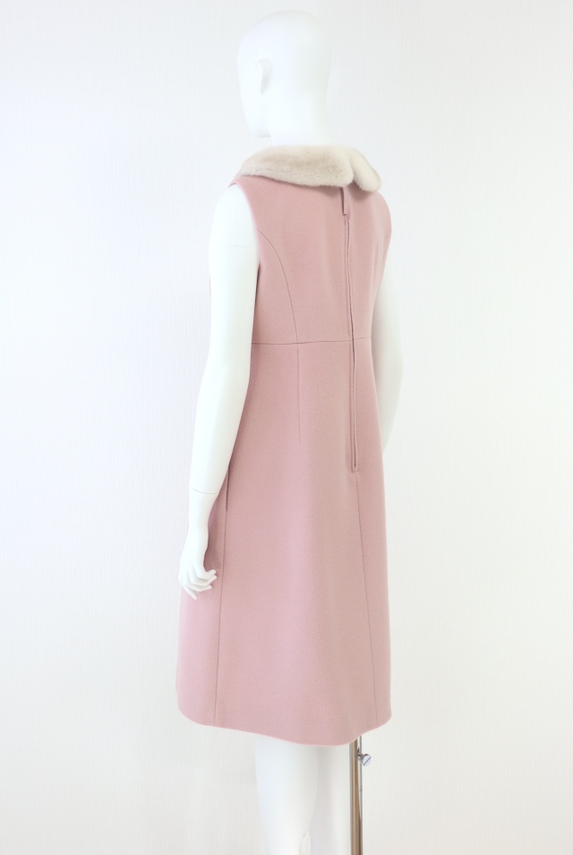 FOXEY BOUTIQUE(フォクシー) ミンク襟ウールカシミヤワンピース 42411