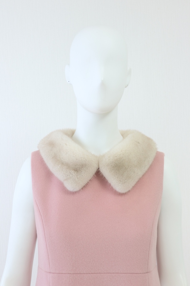 FOXEY BOUTIQUE(フォクシー) ミンク襟ウールカシミヤワンピース 42411