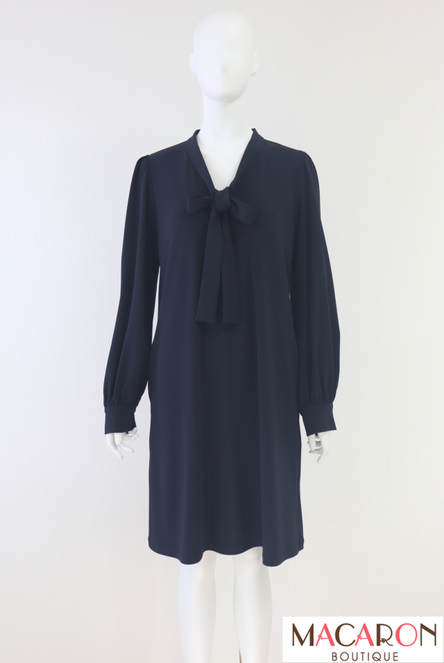 FOXEY NEWYORK(フォクシー) ボウタイリボン付長袖ワンピース 39933