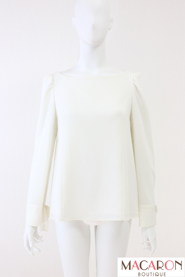FOXEY NEWYORK(フォクシー）　袖リボンボートネックブラウス　42167