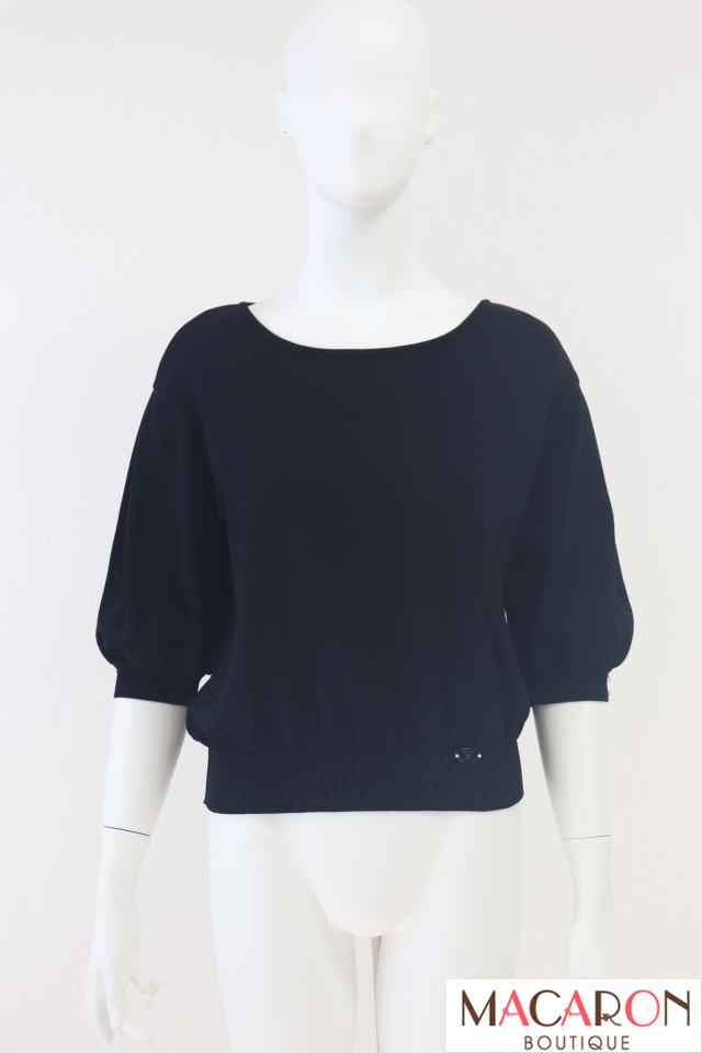 Rene（ルネ）　パール五分袖ニットプルオーバー　5322100