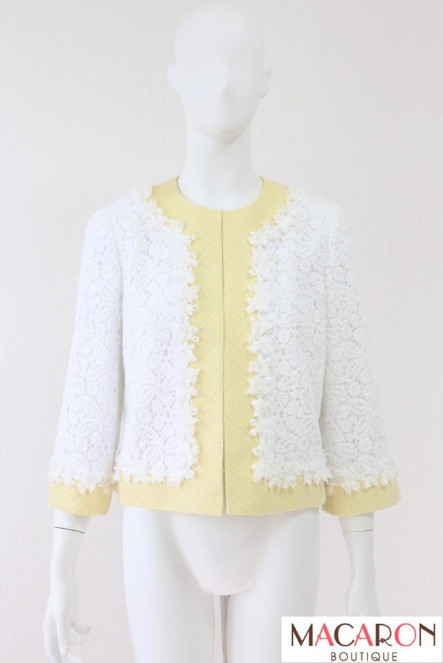 Rene(ルネ) レース&ツイードノーカラージャケット 6513210