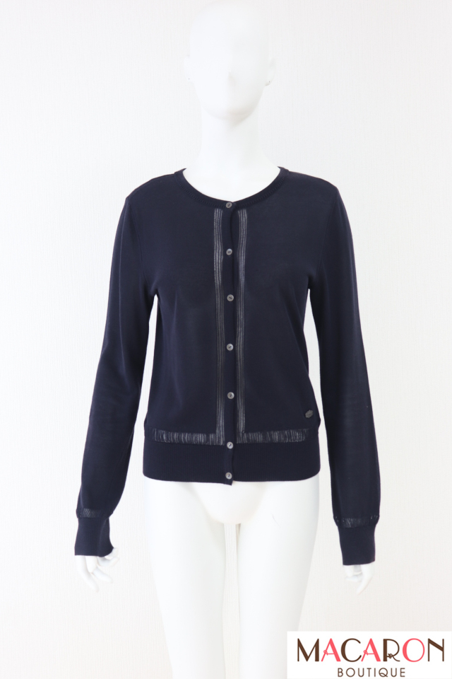 FOXEY BOUTIQUE(フォクシー) 透かし編みコットンブレンドカーディガン 35825