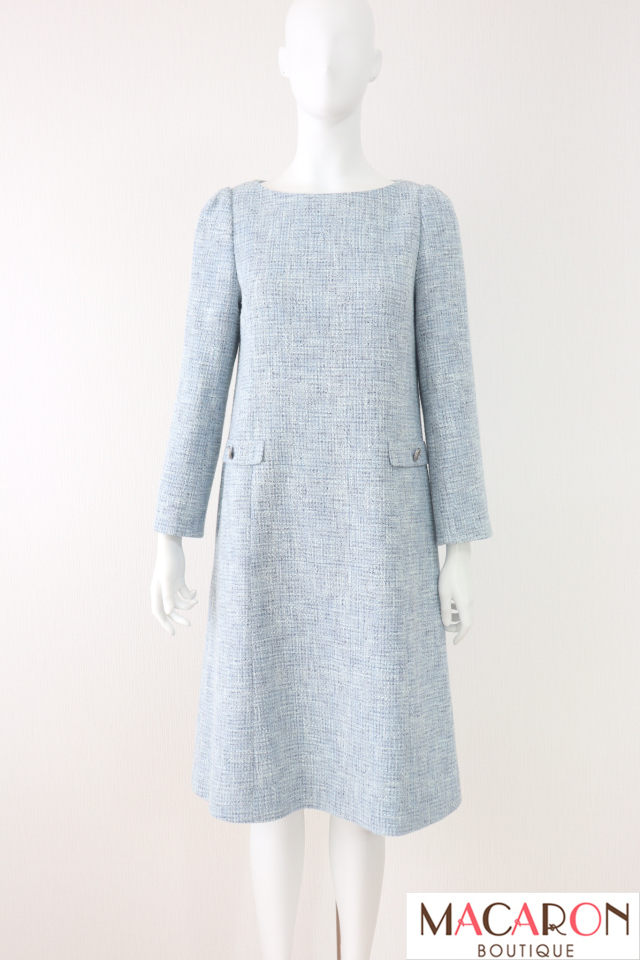 FOXEY NEWYORK(フォクシー）　九分袖ツイードワンピース　44853