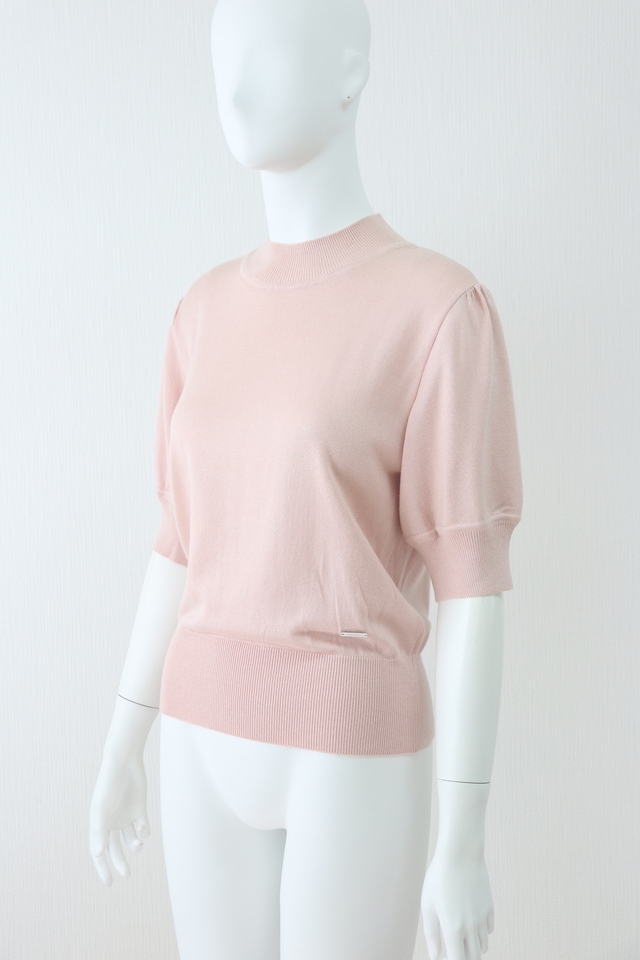 ぷりん★FOXEYフォクシー トップス ピンク38 FOXEY NEWYORK COLLECTION(フォクシー） 五分袖シルクニットトップス 40594