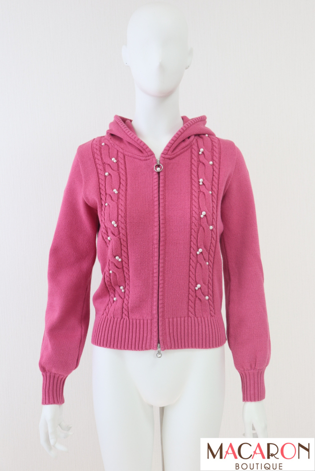 Rene(ルネ) フード付きコットンニットカーディガン 6212120