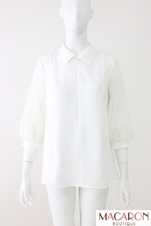 Rene（ルネ）　シアーフラワー刺繍ブラウス　6511080